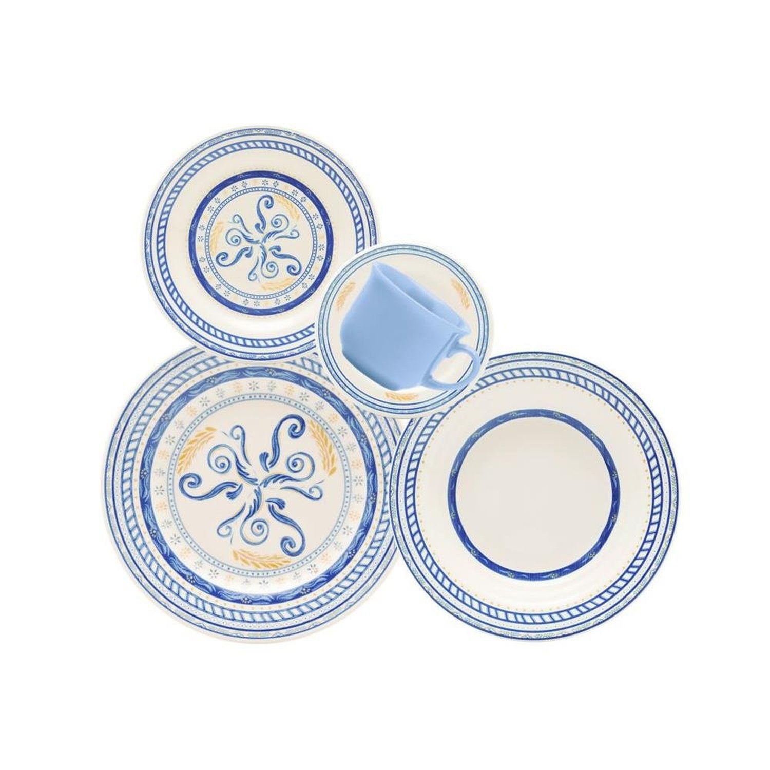 Aparelho De Jantar 20 Peças Cerâmica Donna Grano Biona