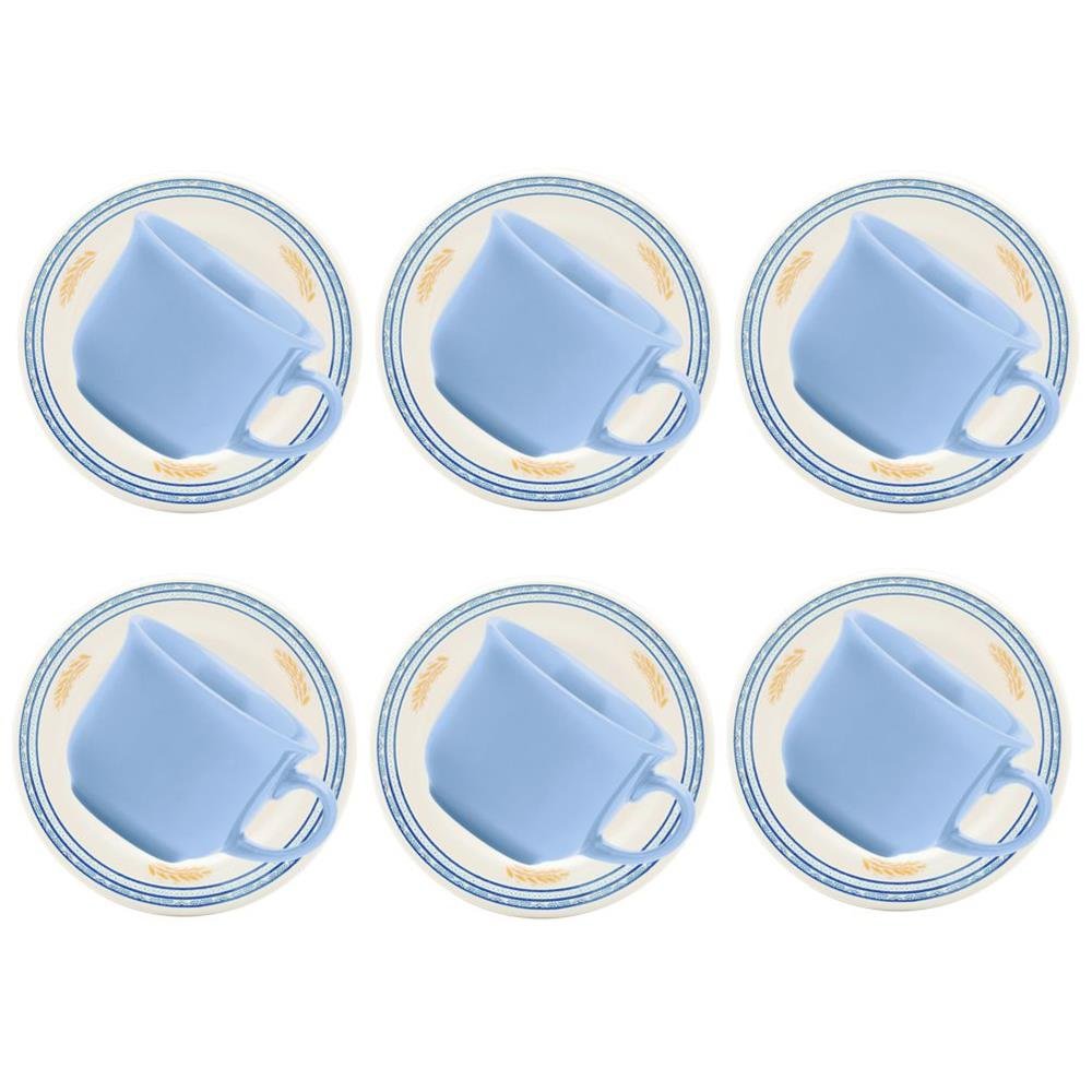 Jogo de Cha 12 peças Ceramica Donna Grano Biona