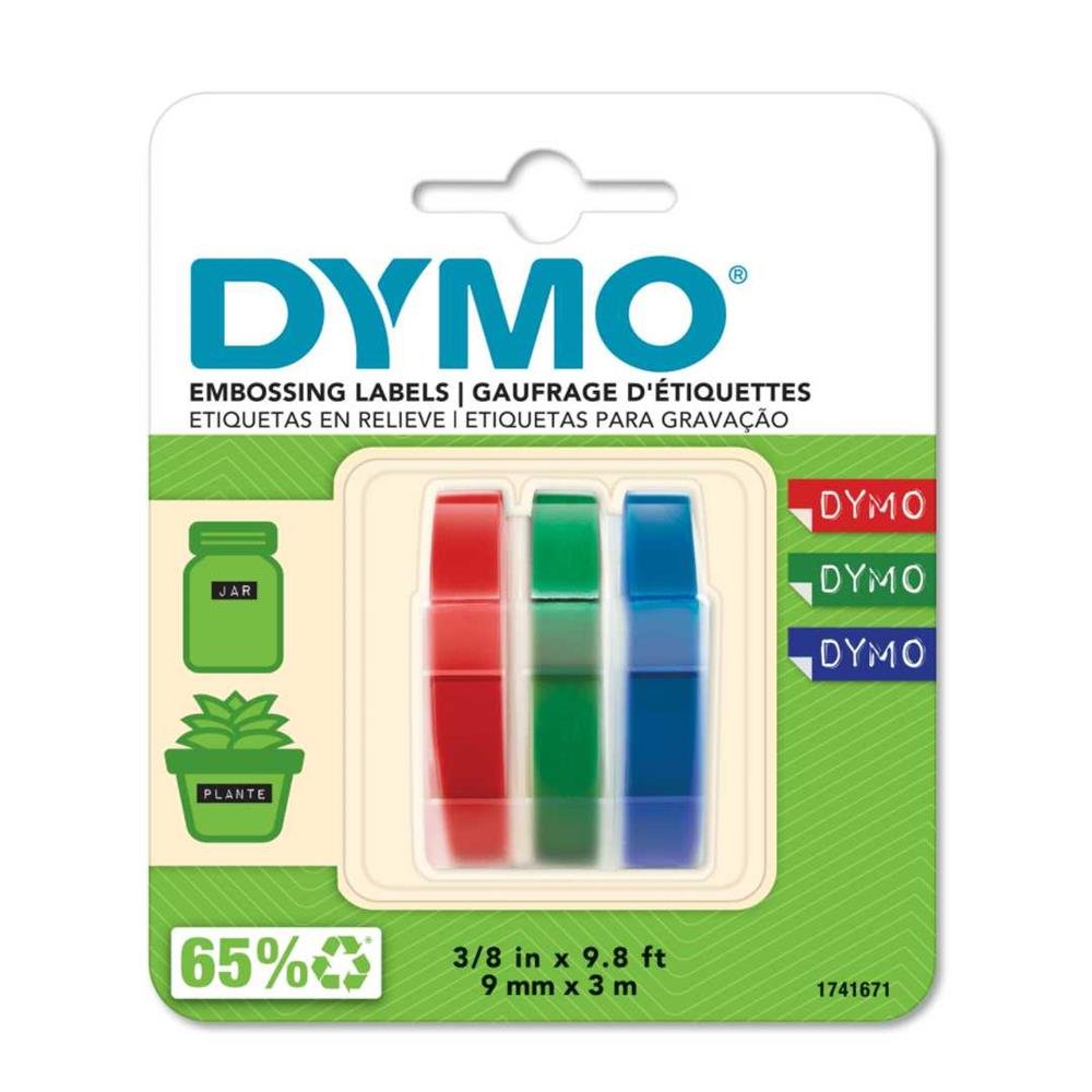 Fita Vinilica Dymo Ades. 9Mm X 3M Sortido Blister C/3 Unidades