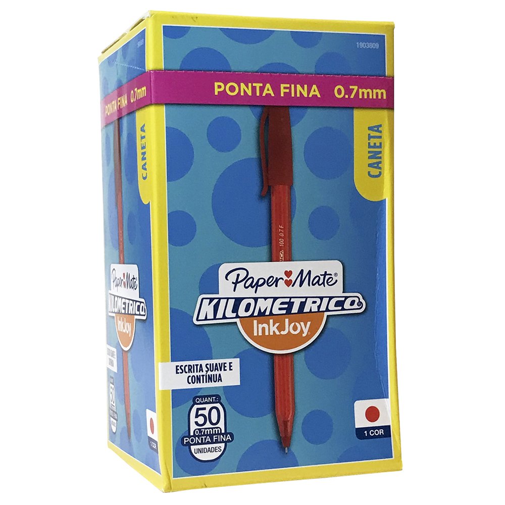 Caneta Paper Mate 0.7mm Vermelha com 50 unidades