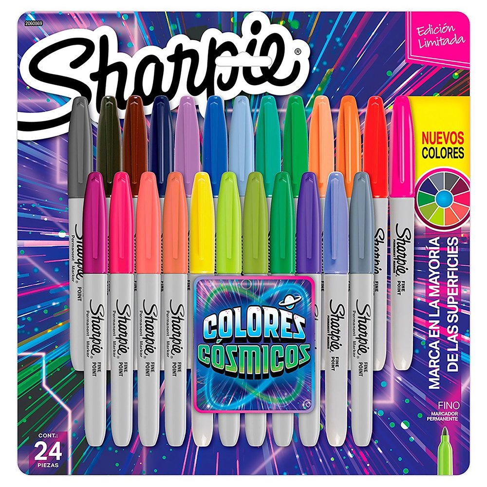 Marcador Permanente Sharpie Fina Sortida Cosmic Color Blister com 24 ...