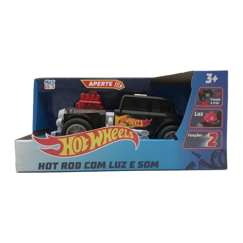 Hot Wheels Carros Hot Rod Preto com Luz e Som Multikids - BR1823