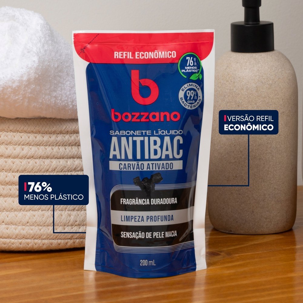 Sabonete Líquido Bozzano Carvão Ativado Refil 200ml