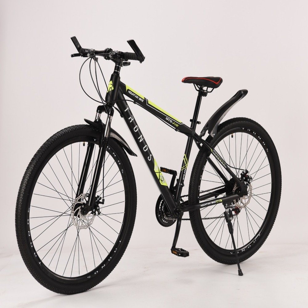 Bicicleta Mtb Alumínio Zy17 Polegadas Garfo C/ Amortecedor 21 Velocidades Aro 29 Preto E Verde Tronos