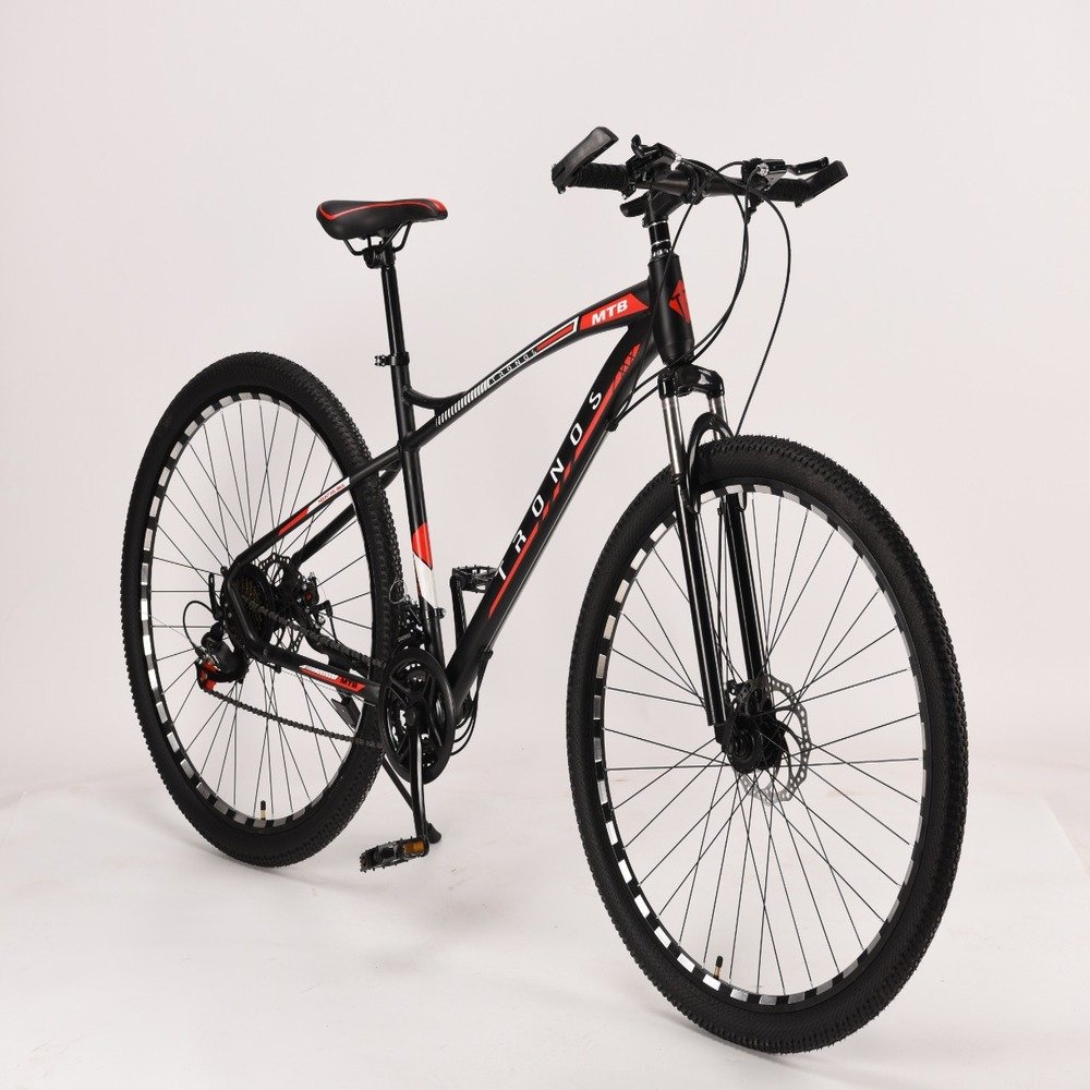 Bicicleta Mtb Alumínio Lg19 Polegadas Garfo C/ Amortecedor 21 Velocidades Aro 29 Vermelho E Branco Tronos