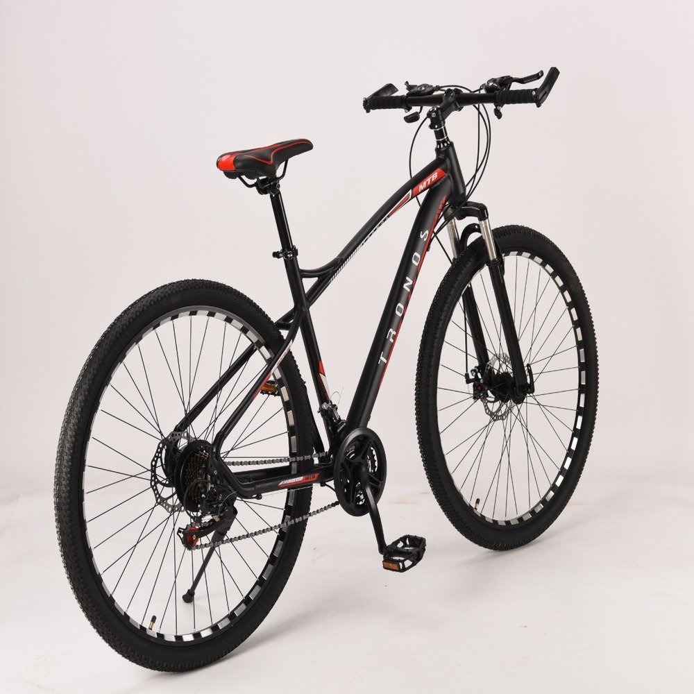 Bicicleta Mtb Alumínio Lg19 Polegadas Garfo C/ Amortecedor 21 Velocidades Aro 29 Vermelho E Branco Tronos