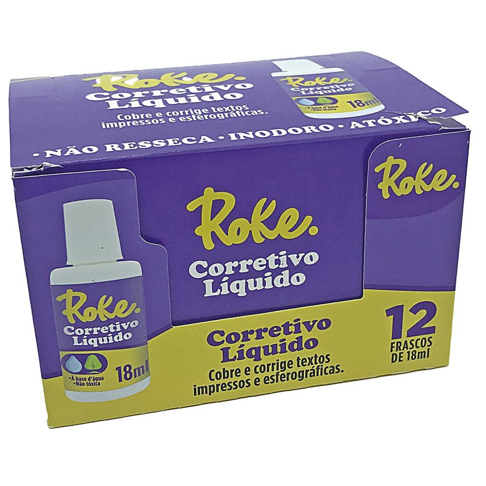 Corretivo Liquido Roke 18 mililitros Caixa com 12 unidades