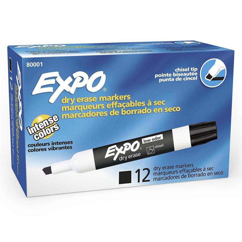 Marcador para Quadro Branco Expo Tank - Preto Caixa com 12 unidades