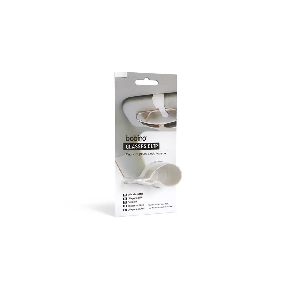 Clip Automotivo Bobino para Oculos Glasses Clip Branco