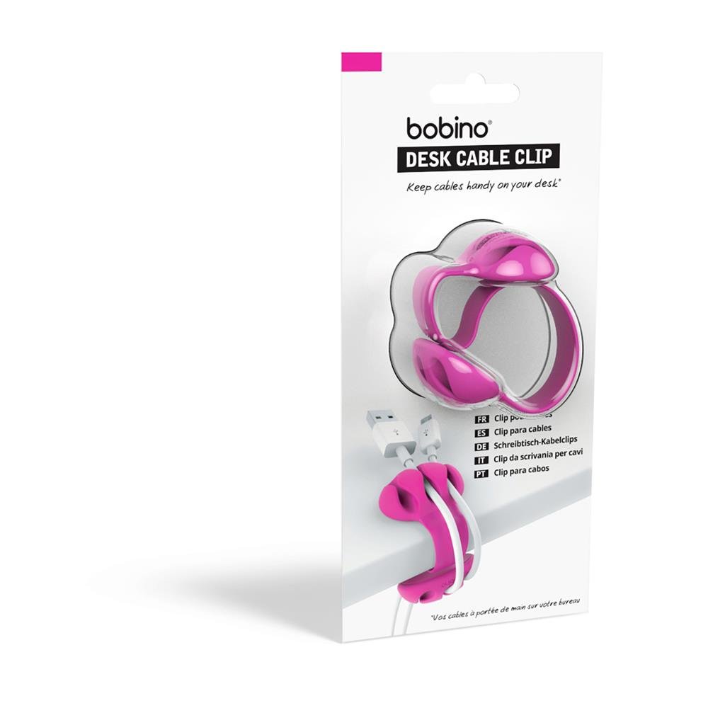 Organizador De Cabos Bobino - Desk Cable Clip Fucsia