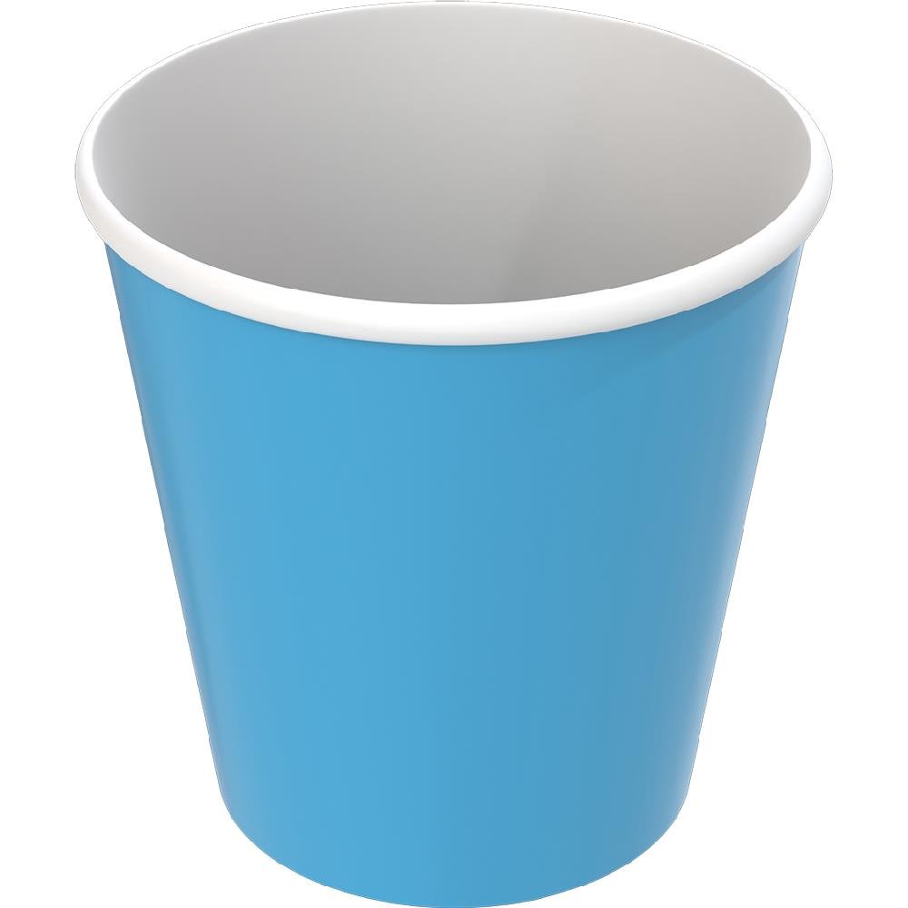 Copo Papel 200Ml Azul Claro Fest Color - Embalagem com 8 unidades.