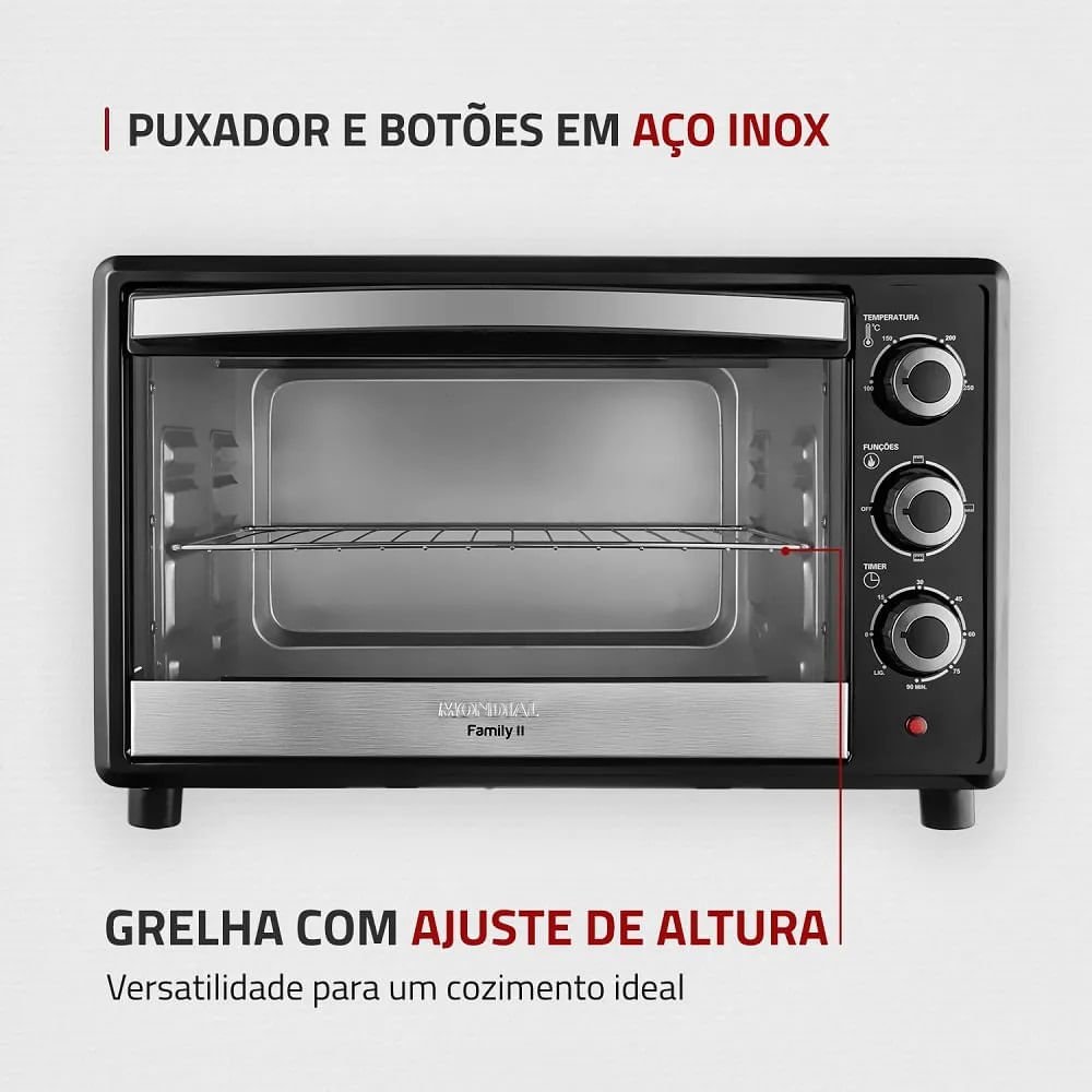 Forno Elétrico Mondial 42 Litros Family II Preto FR42 ¿ 127 Volts