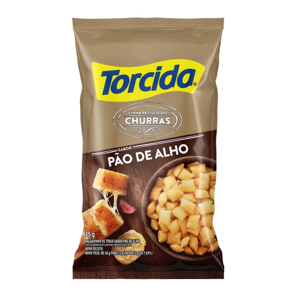 Salgadinho Torcida Pão de Alho 35g - Embalagem com 26 Unidades