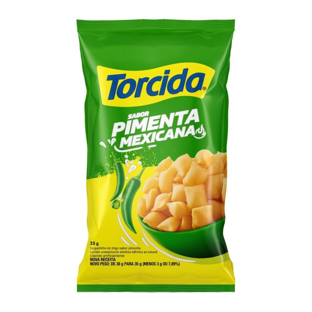Salgadinho Torcida Pimenta Mexicana 35g - Embalagem com 26 Unidades