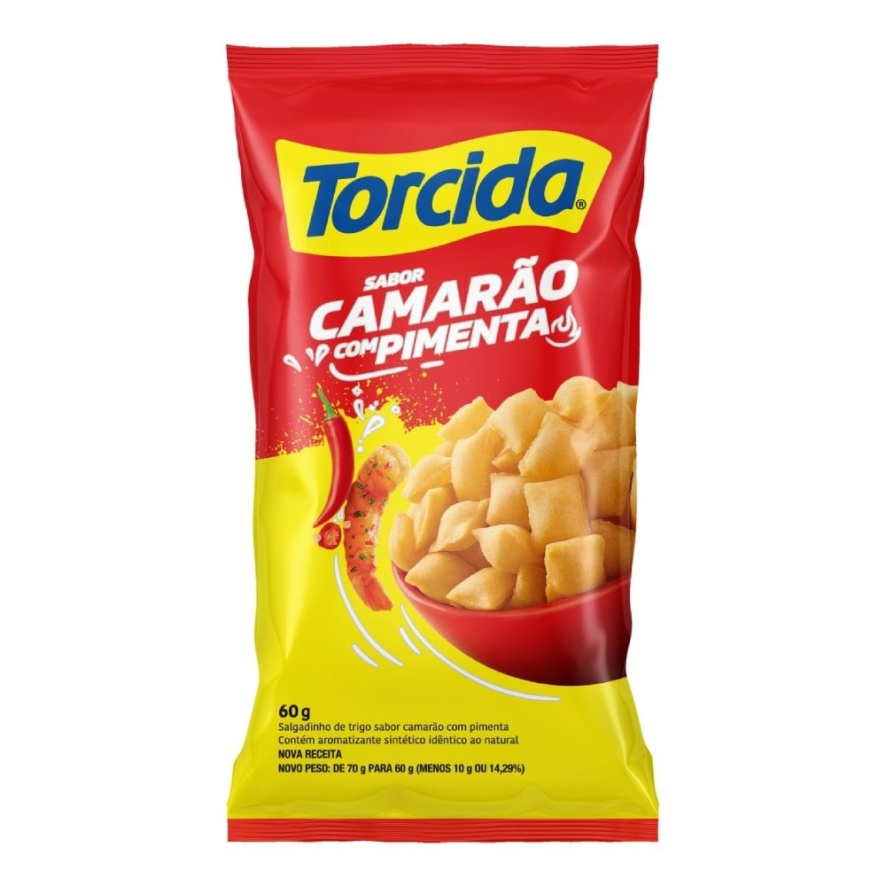 Salgadinho Torcida Camarão com Pimenta 60g  - Embalagem com 24 Unidades