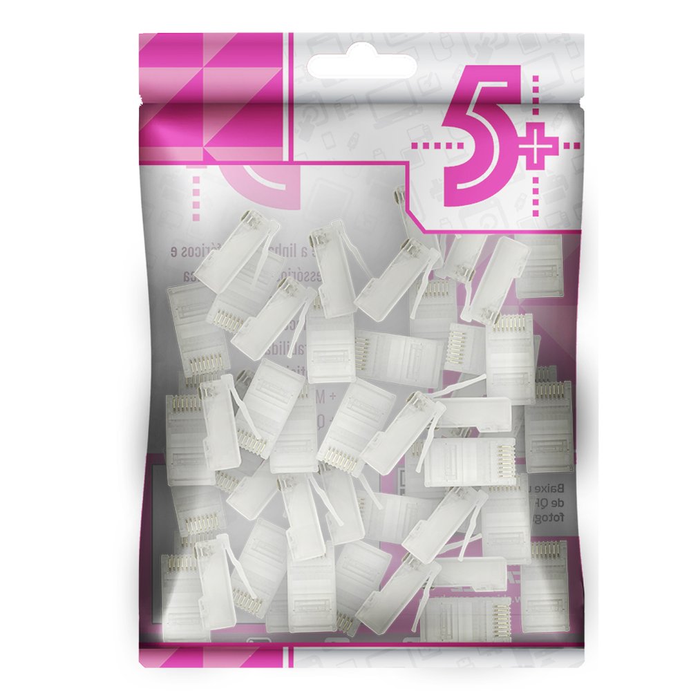 Plug RJ45/RJ50 - CAT5E - 10x10 - 10 Vias