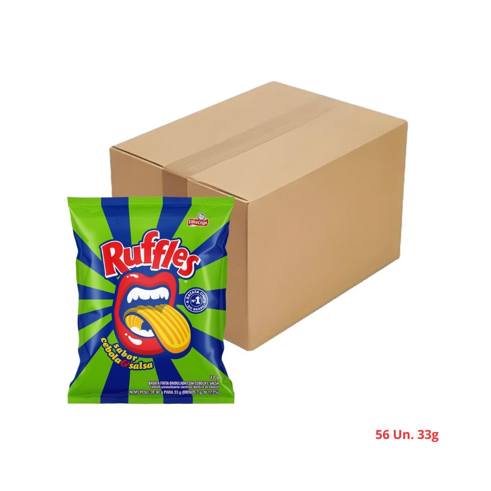 Batata Ruffles Cebola E Salsa Caixa Com 56 Unidades De 33g Pepsico