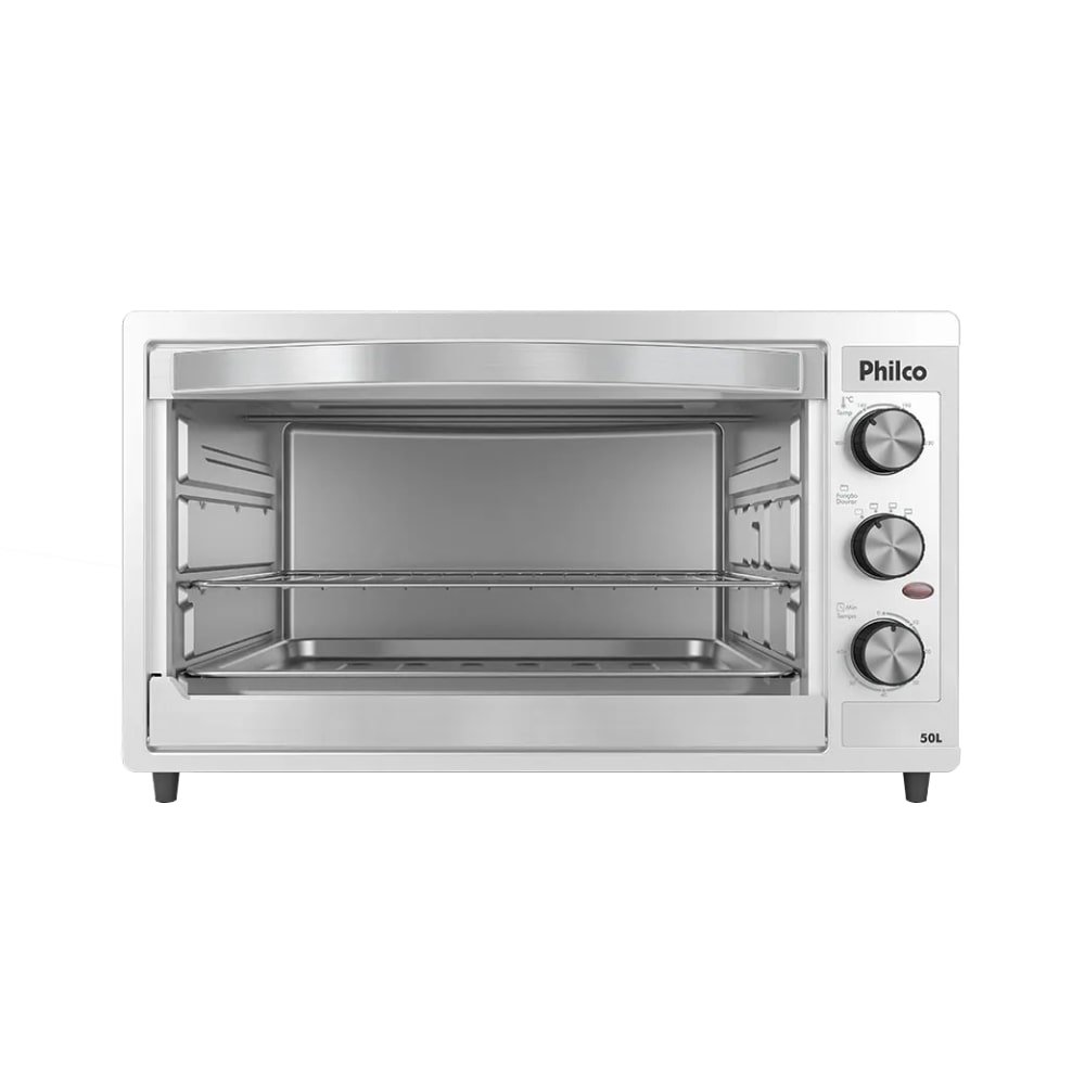 Forno Elétrico de Bancada Philco 50 Litros PFE52B - 2 Resistências, Branco, 110V