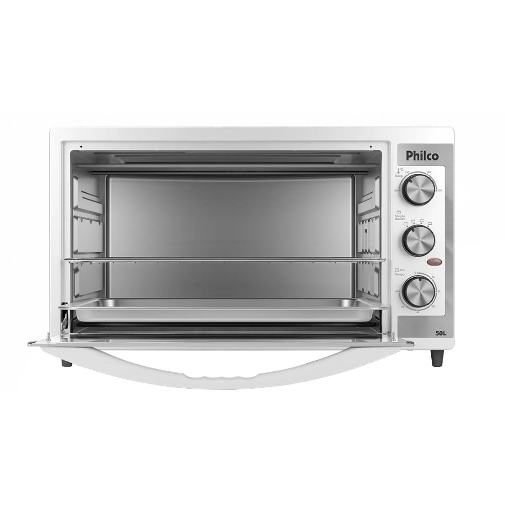 Forno Elétrico de Bancada Philco 50 Litros PFE52B - 2 Resistências, Branco, 110V