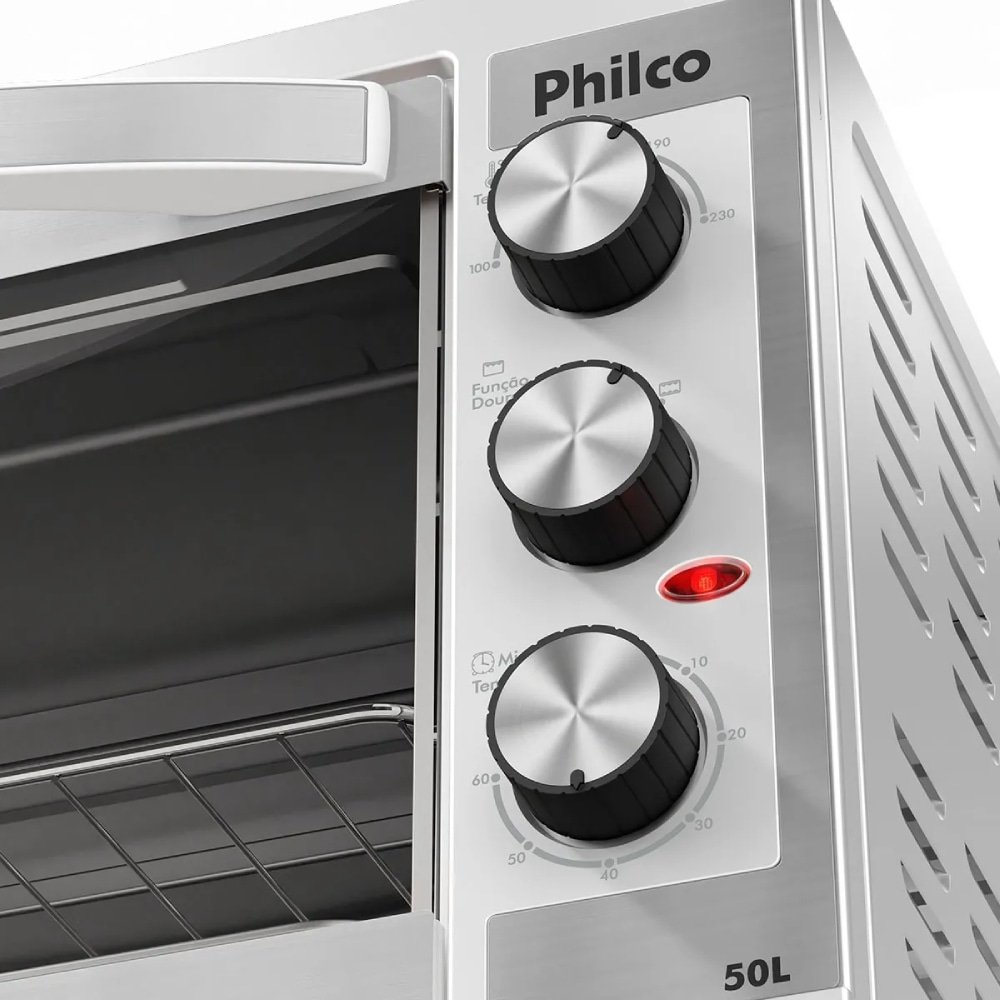 Forno Elétrico de Bancada Philco 50 Litros PFE52B - 2 Resistências, Branco, 110V