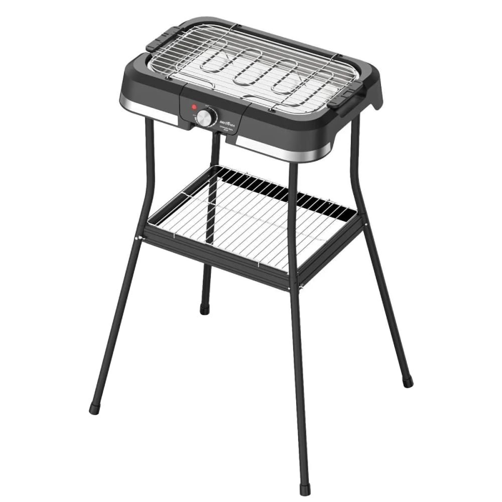Churrasqueira Elétrica Britânia BCQ90 - Com Suporte, Preto/Inox, 110V