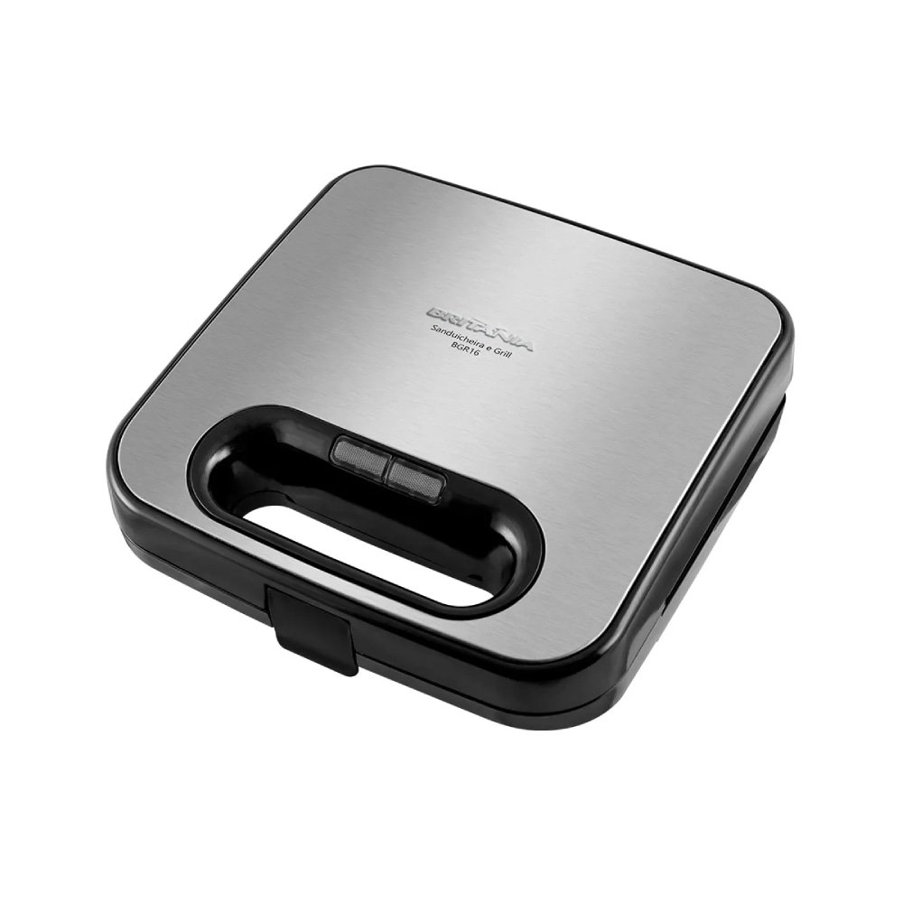 Sanduicheira/Grill Britânia BGR16 - 2 em 1, Redstone, Inox/Preto, 220V
