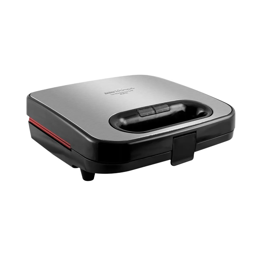 Sanduicheira/Grill Britânia BGR16 - 2 em 1, Redstone, Inox/Preto, 220V