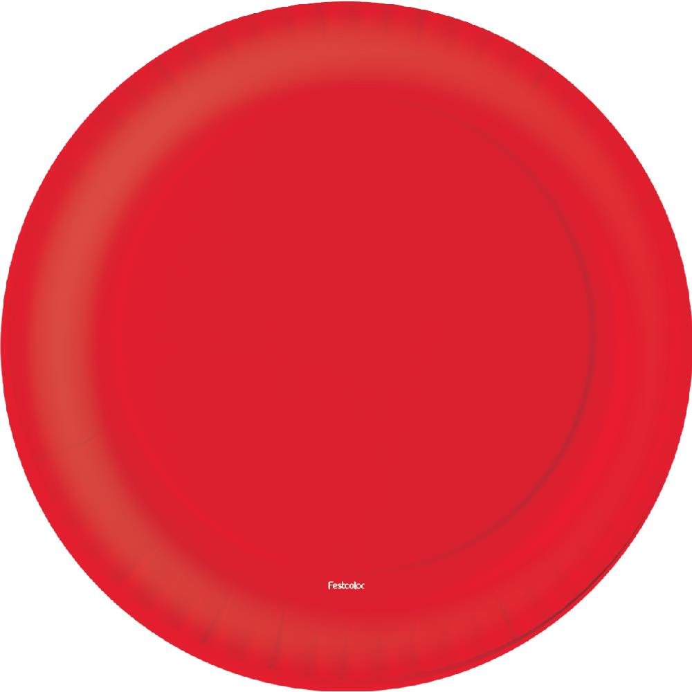 Prato Vermelho Fest Color - Embalagem com 8 unidades.