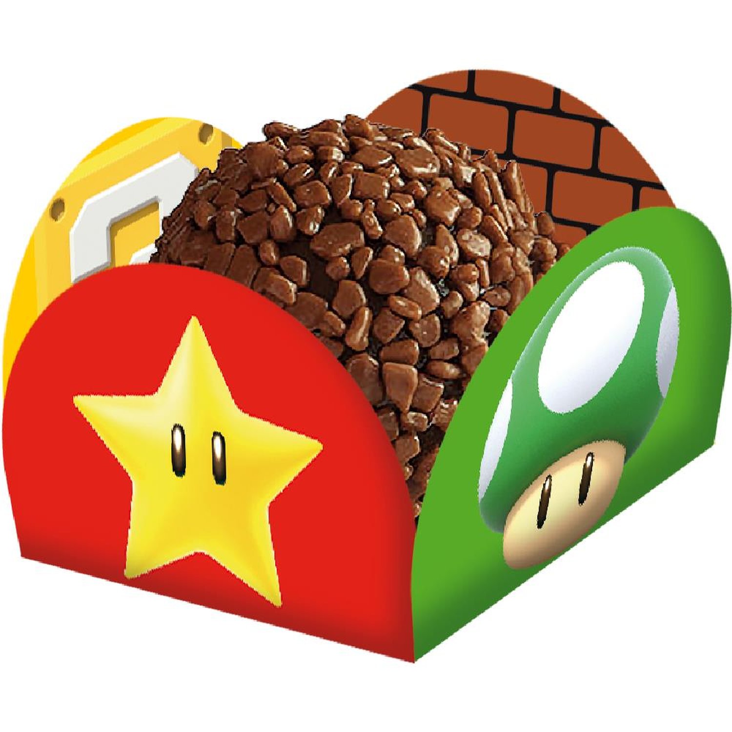 Porta Forminha Super Mario - Embalagem com 40 unidades.
