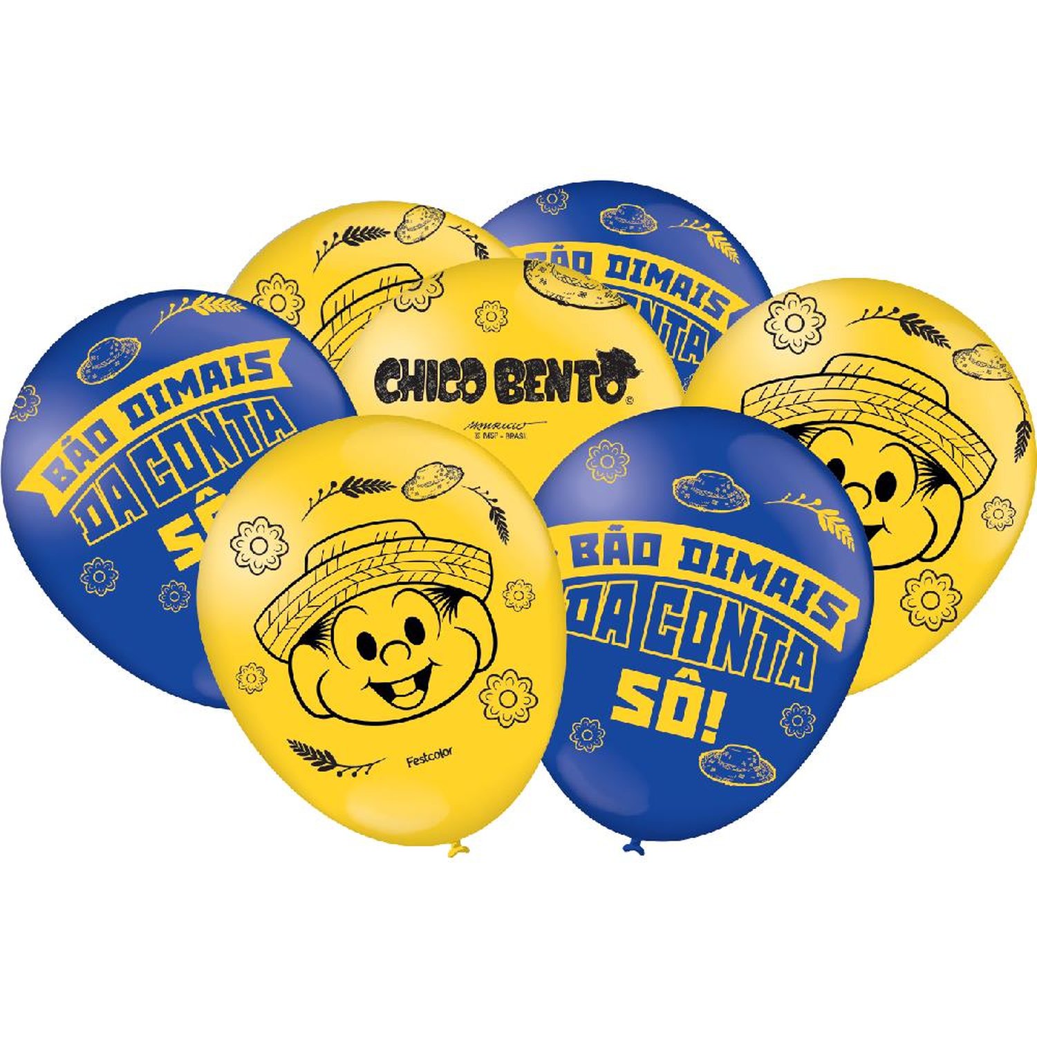 Balao Chico Bento Arraia - Embalagem com 25 unidades.