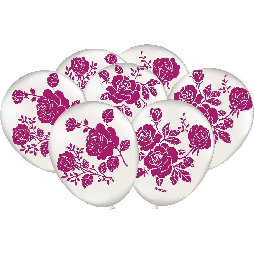 Balao Flores - Embalagem com 25 unidades.