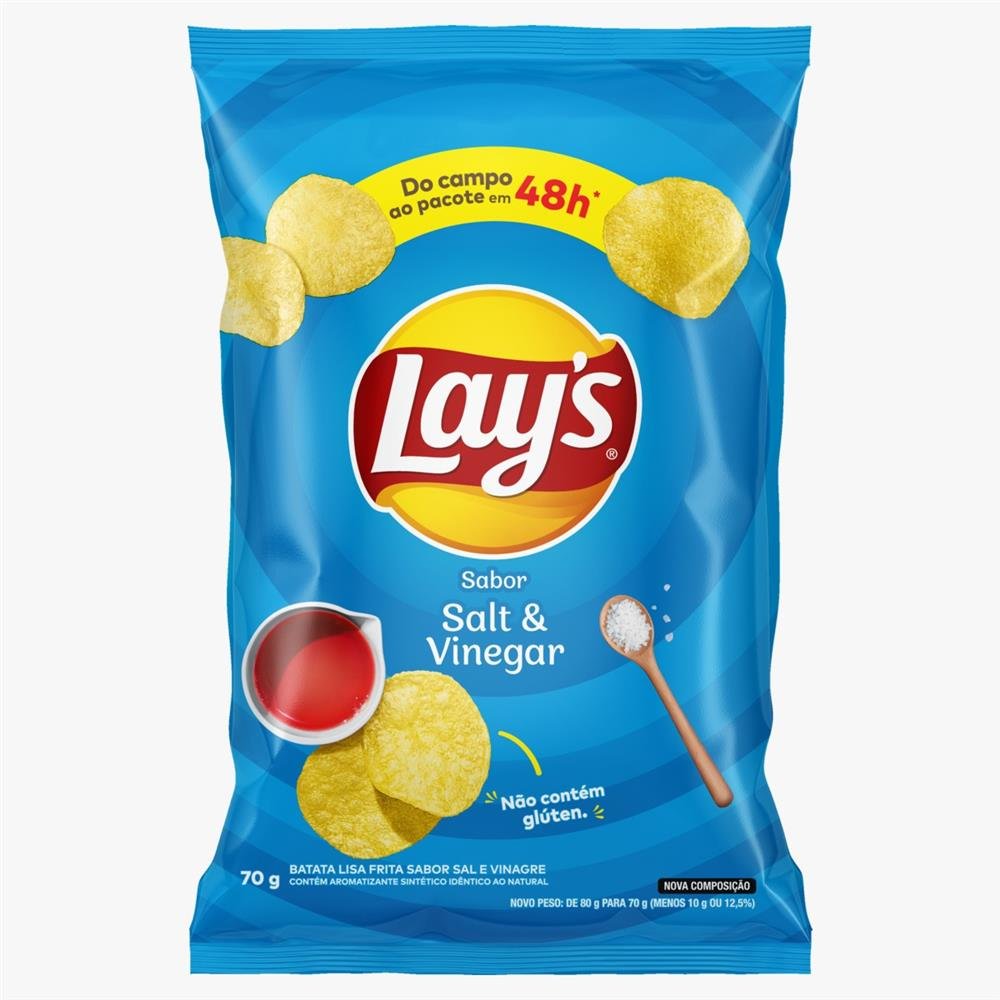 Batata Lays Salt & Vinegar Pacote 70g Pepsico