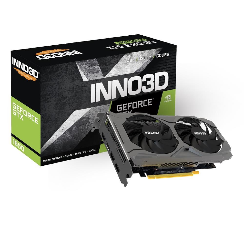 Placa de Vídeo INNO3D GeForce GTX 1650 Twin X2 OC V3, 4GB, GDDR6, 128-Bit, Preto