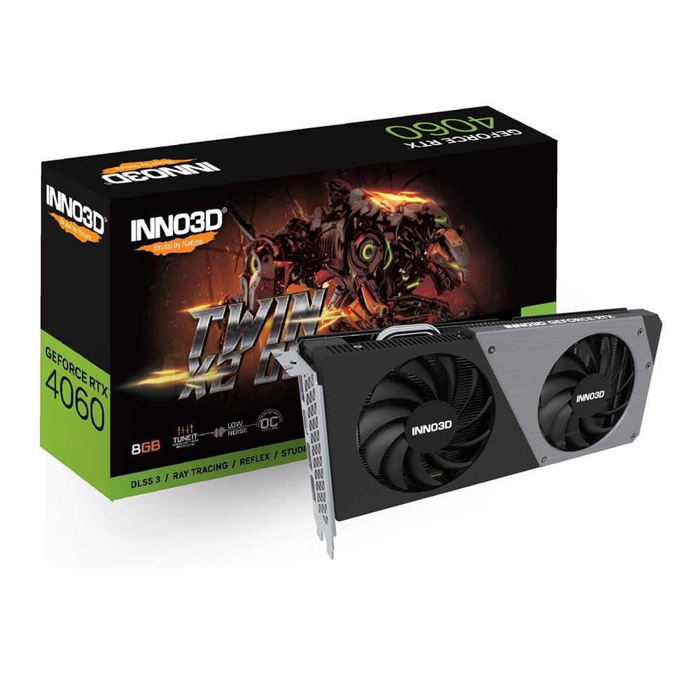 Placa De Video Inno3d Nvidia Geforce Rtx 4060 Twin X2 Oc, 8Gb, Gddr6, 128-Bit