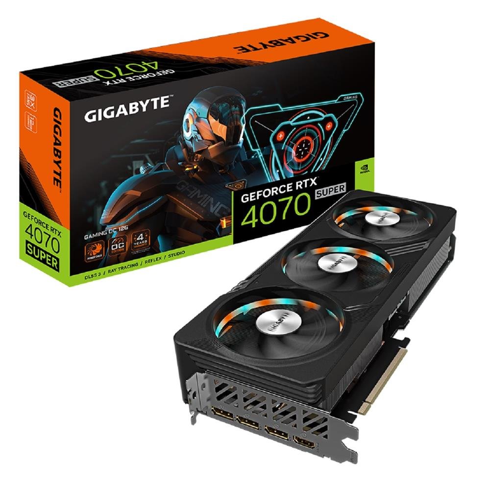 Placa de Video Gigabyte NVIDIA GeForce RTX 4070 Super OC, 12GB, GDDR6X, 192-bit, Preto