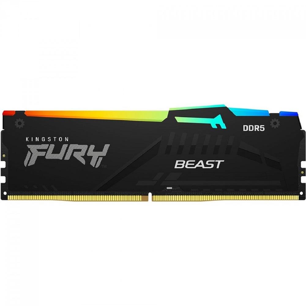 Memória DDR5 Kingston Fury Beast, RGB, 32GB (2x16GB), 5600Mhz, Preto, KF556C36BBEAK2-32