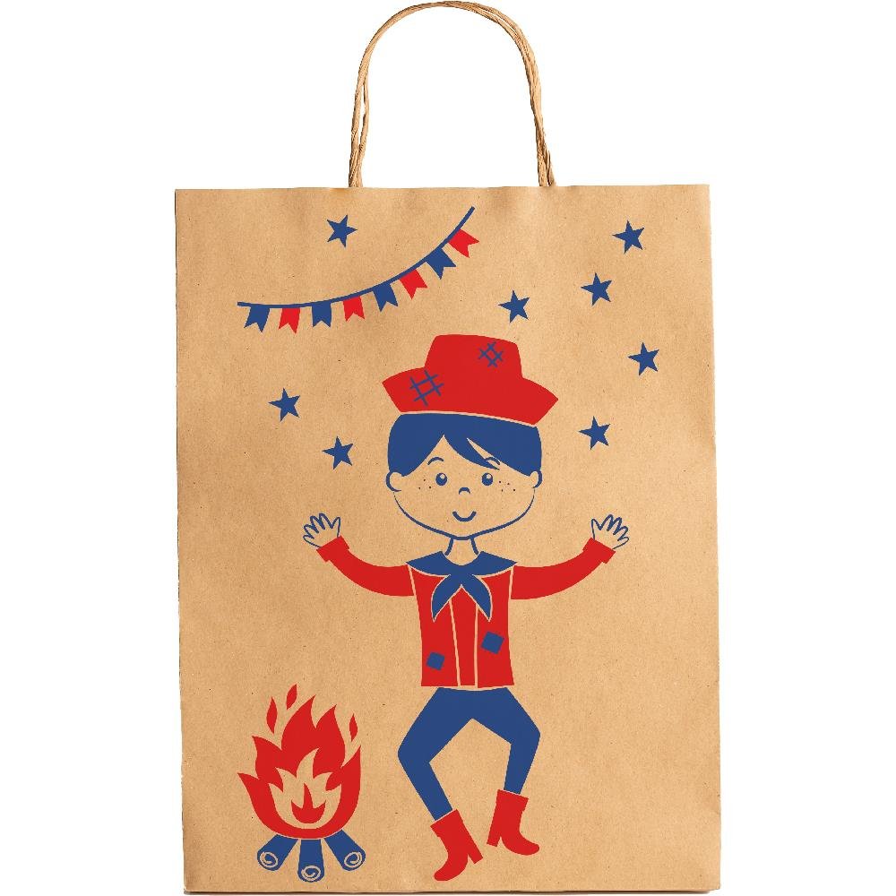 Sacola De Papel P 28X18X9Cm Festa Caipira - Embalagem com 25 unidades.
