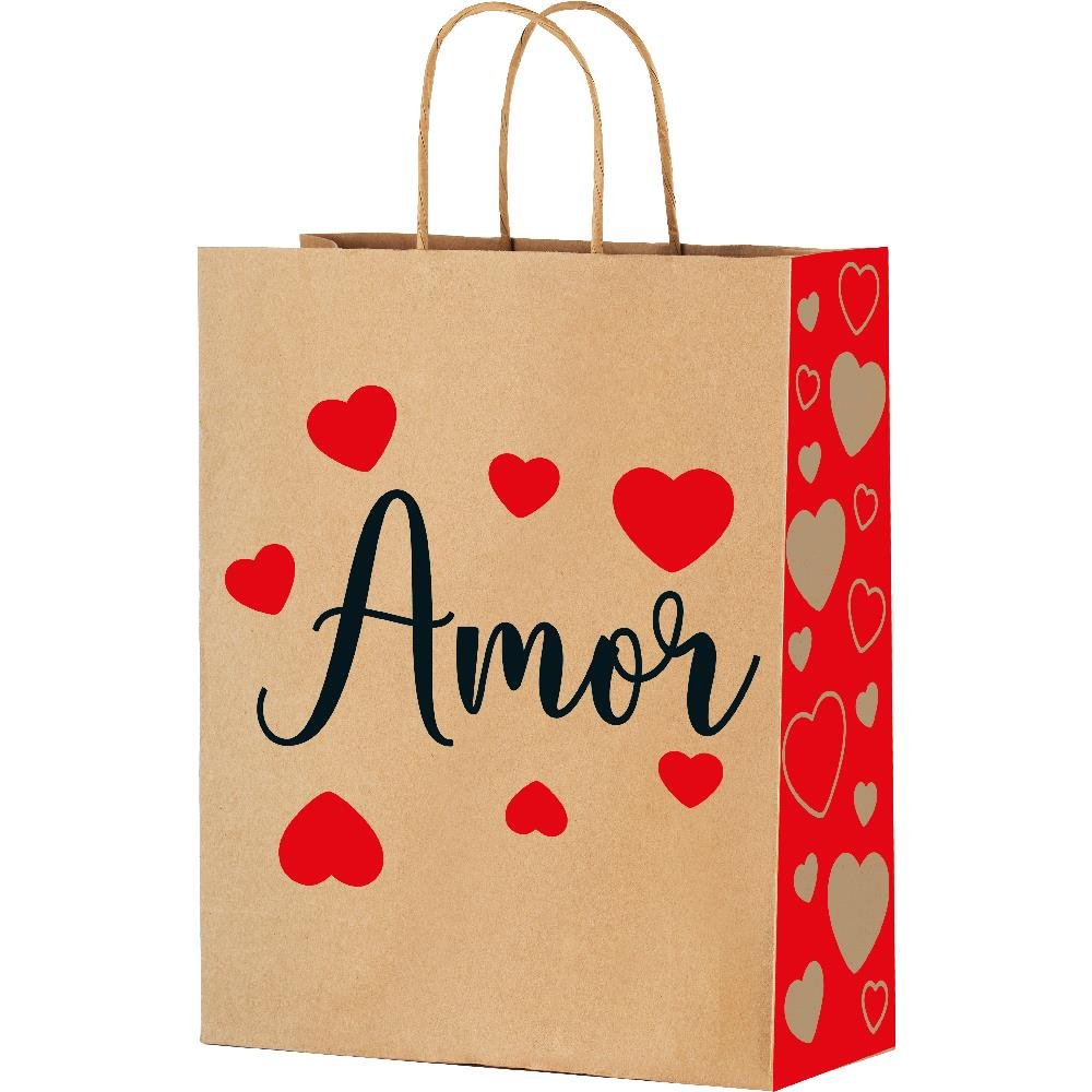 Sacola De Papel P 28X18X9Cm Amor