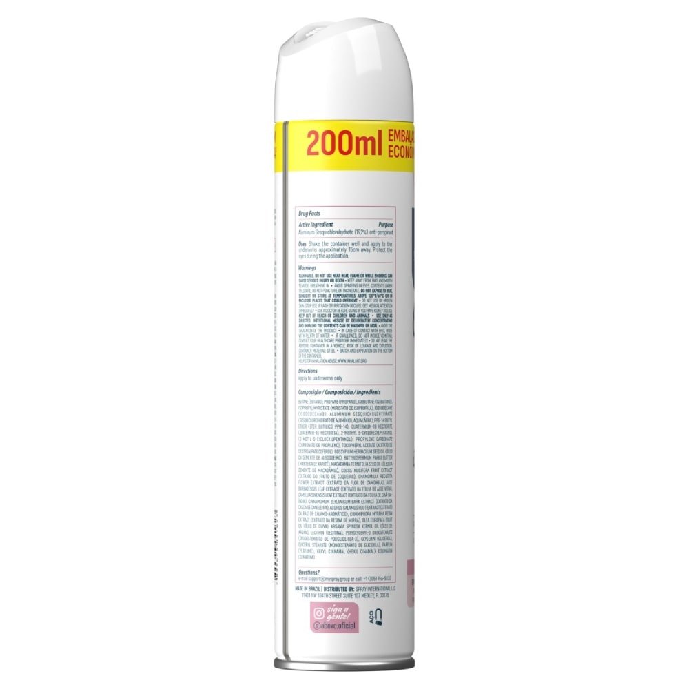 Desodorante Above Aerossol Women Cream Sugar 200ml