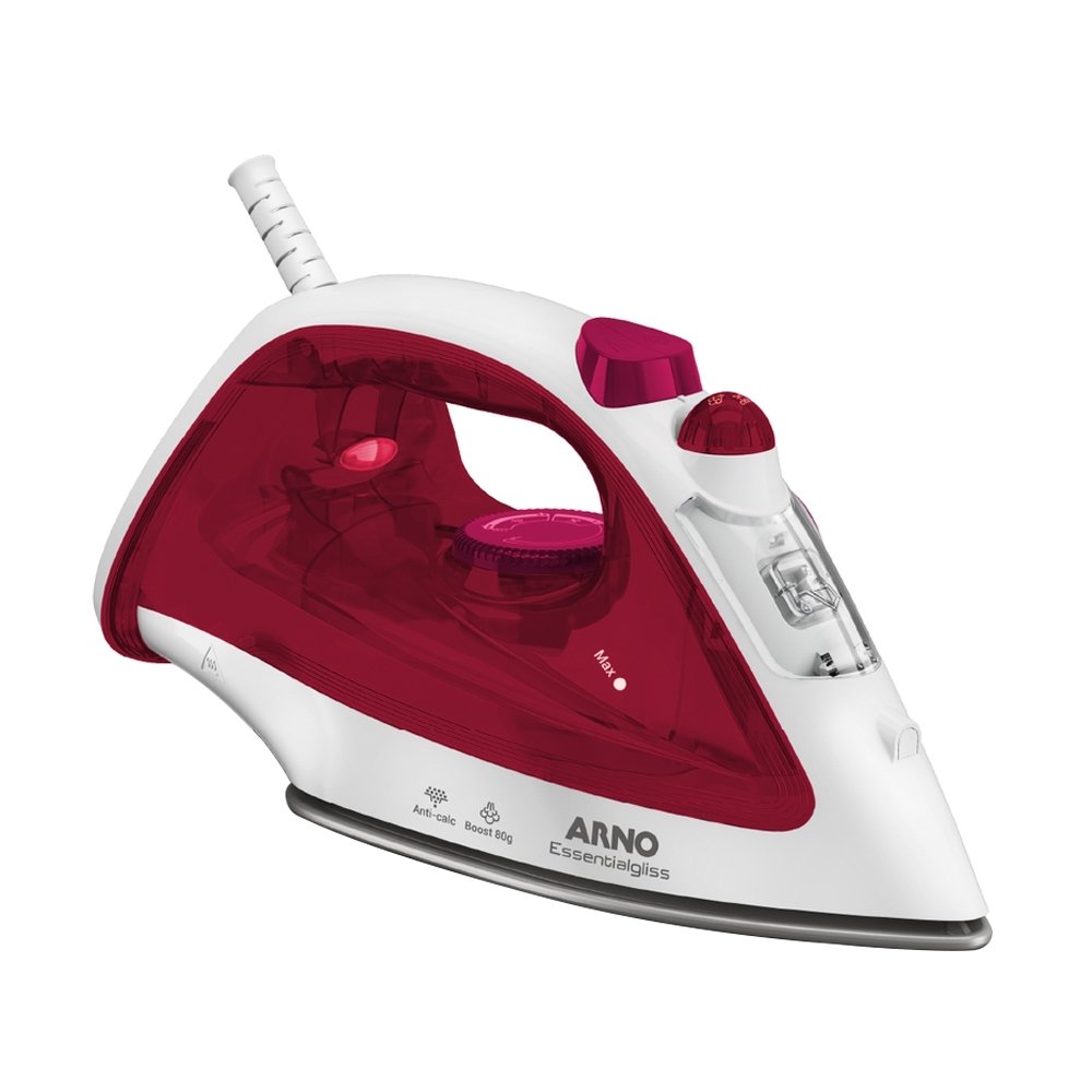 FERRO VAPOR ARNO ESSENTIALGLISS FV1051B3 BASE ANTIADERENTE BRANCO/ROSA 110V