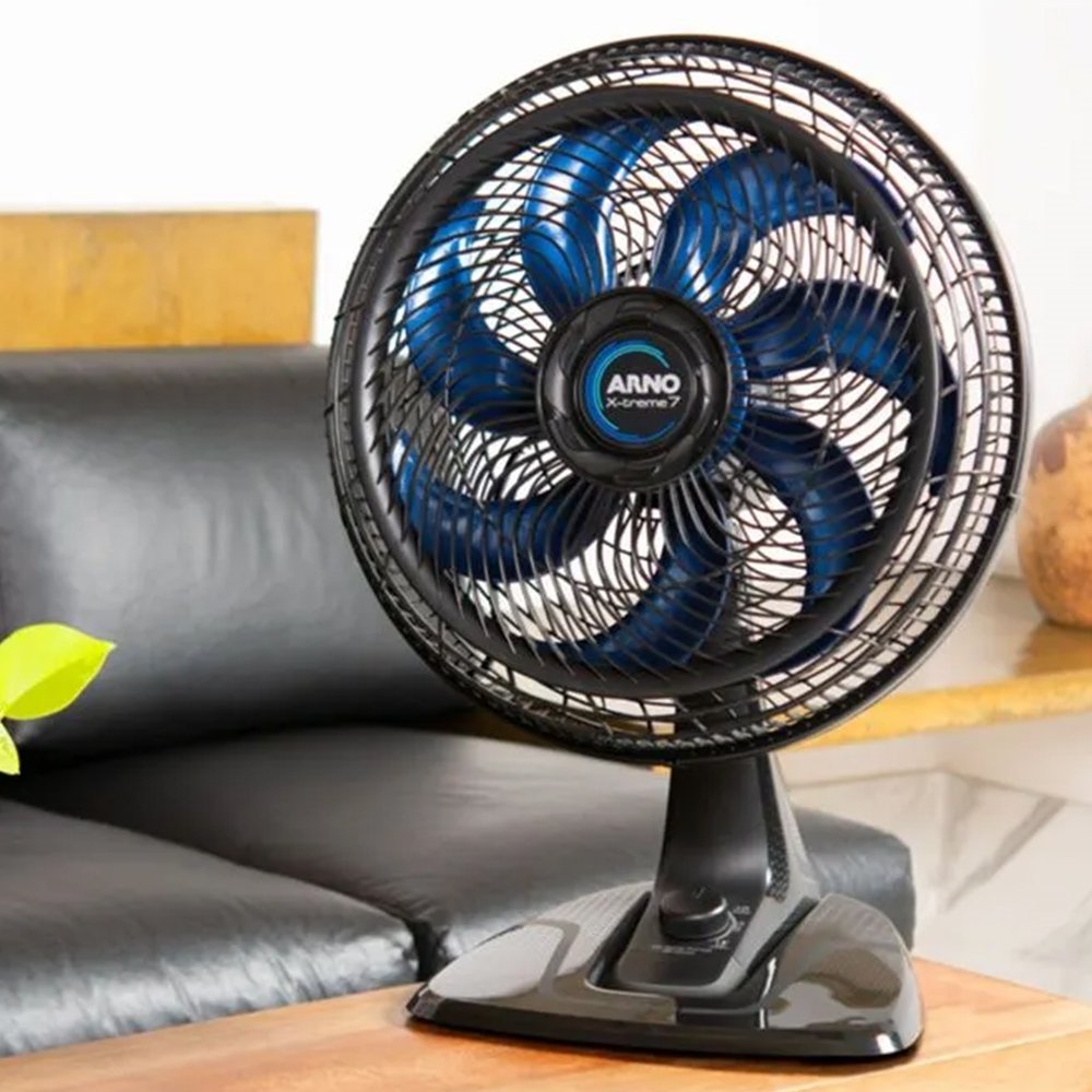 VENTILADOR MESA 40CM ARNO VE70 X-TREME 7 7 PAS 3 VELOCIDADES PRETO 220V