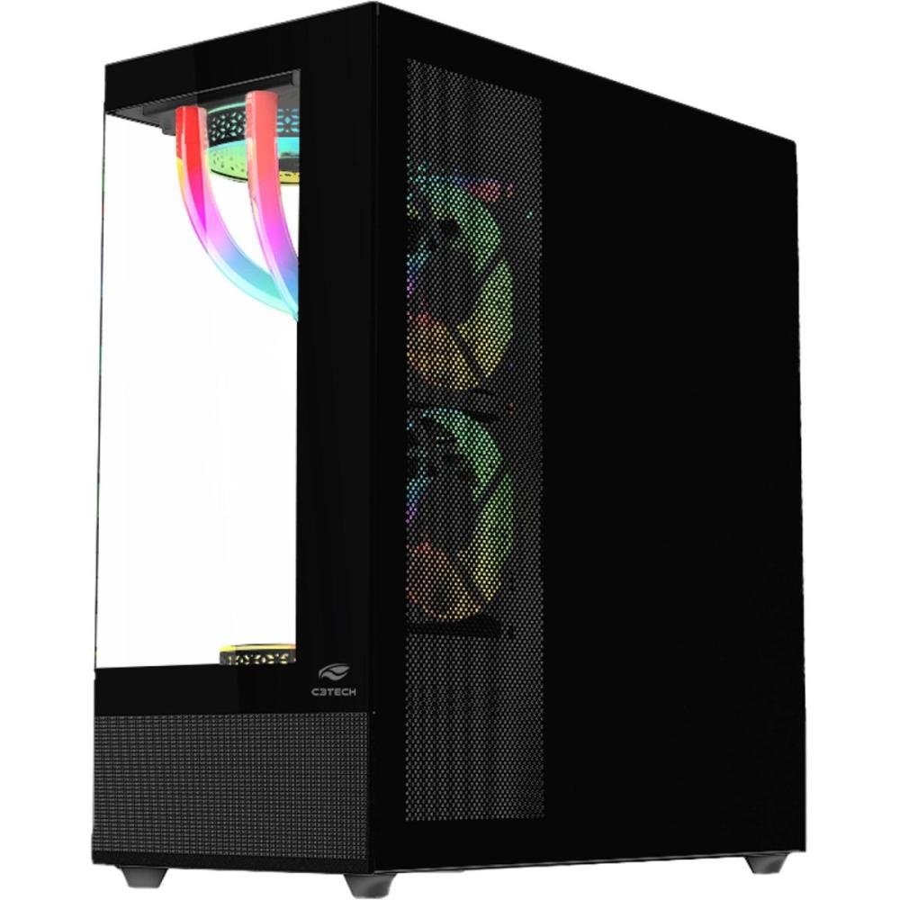 Gabinete Gamer C3Tech, Mid Tower, Vidro Temperado, Preto, SEM FANS, MT-G850BK