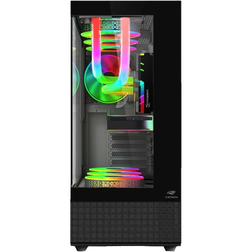 Gabinete Gamer C3Tech, Mid Tower, Vidro Temperado, Preto, SEM FANS, MT-G850BK