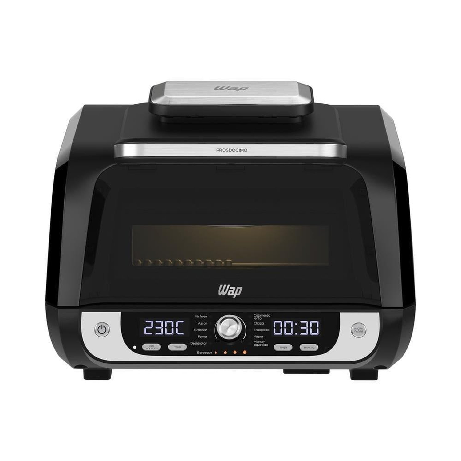 Fritadeira Air Fryer Wap Barbecue Digital 1700W 12 Funções Painel Led Graystone Sem Óleo Sem Fumaça