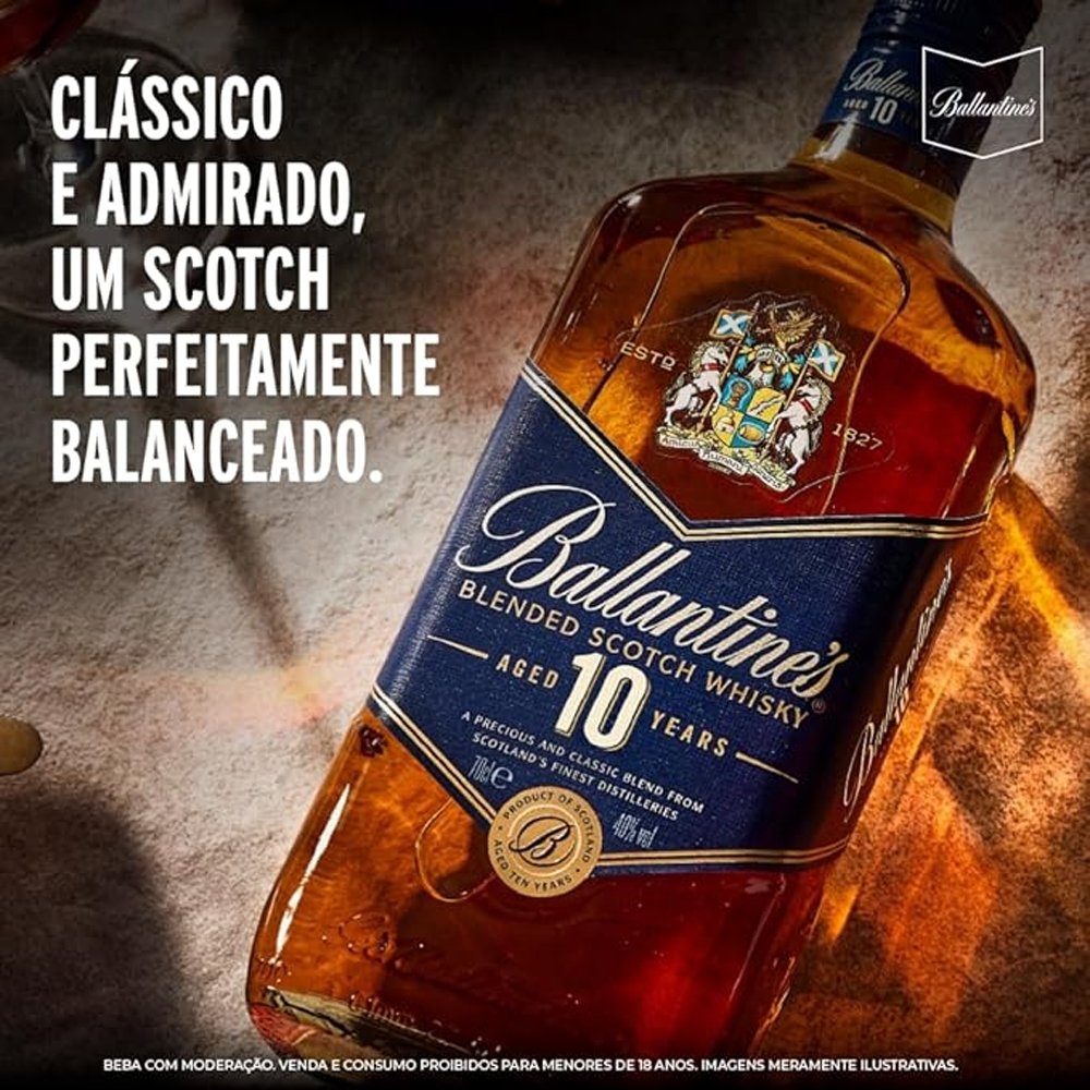 Whisky Ballantine's 10 Anos Blended Escocês 750 ml