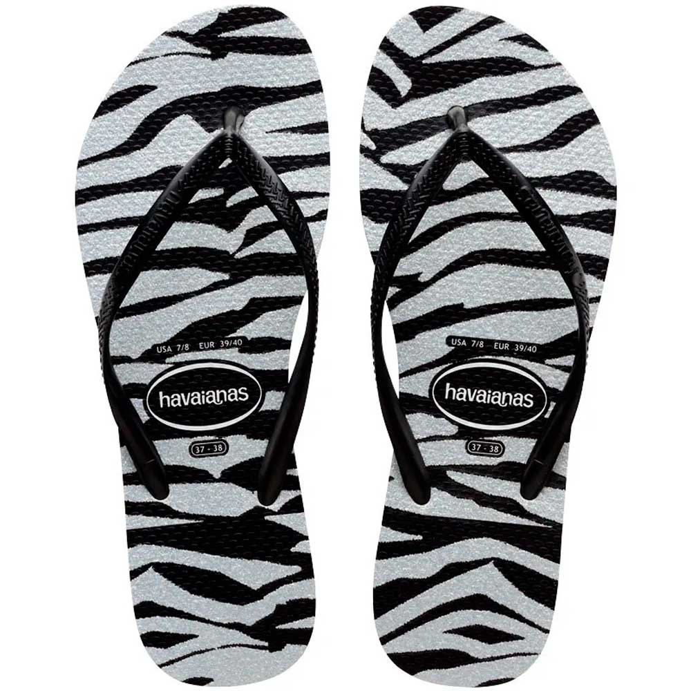 Havaianas Slim Animals Glitter 0090 Preto 23-32 com 12 Pares