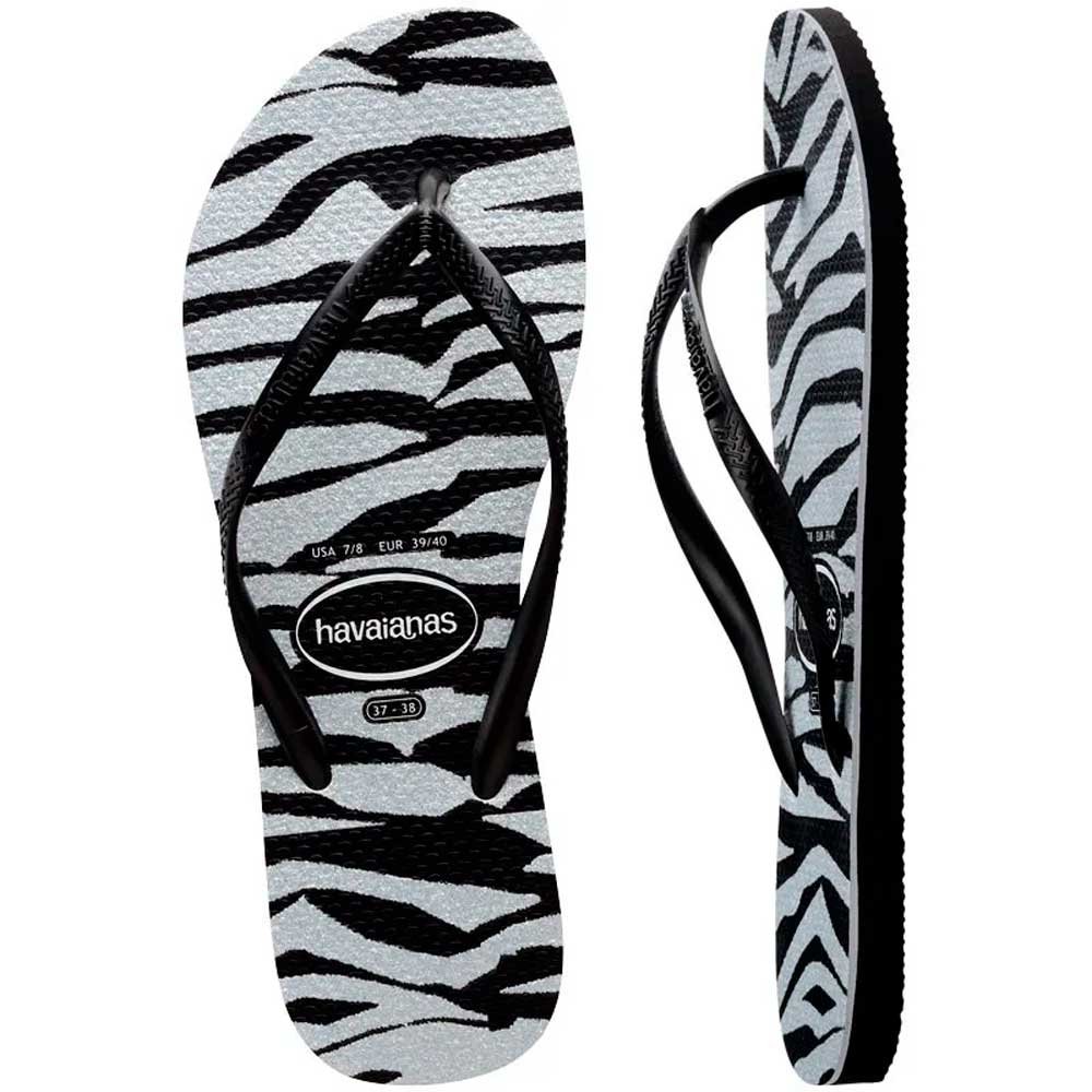 Havaianas Slim Animals Glitter 0090 Preto 23-32 com 12 Pares