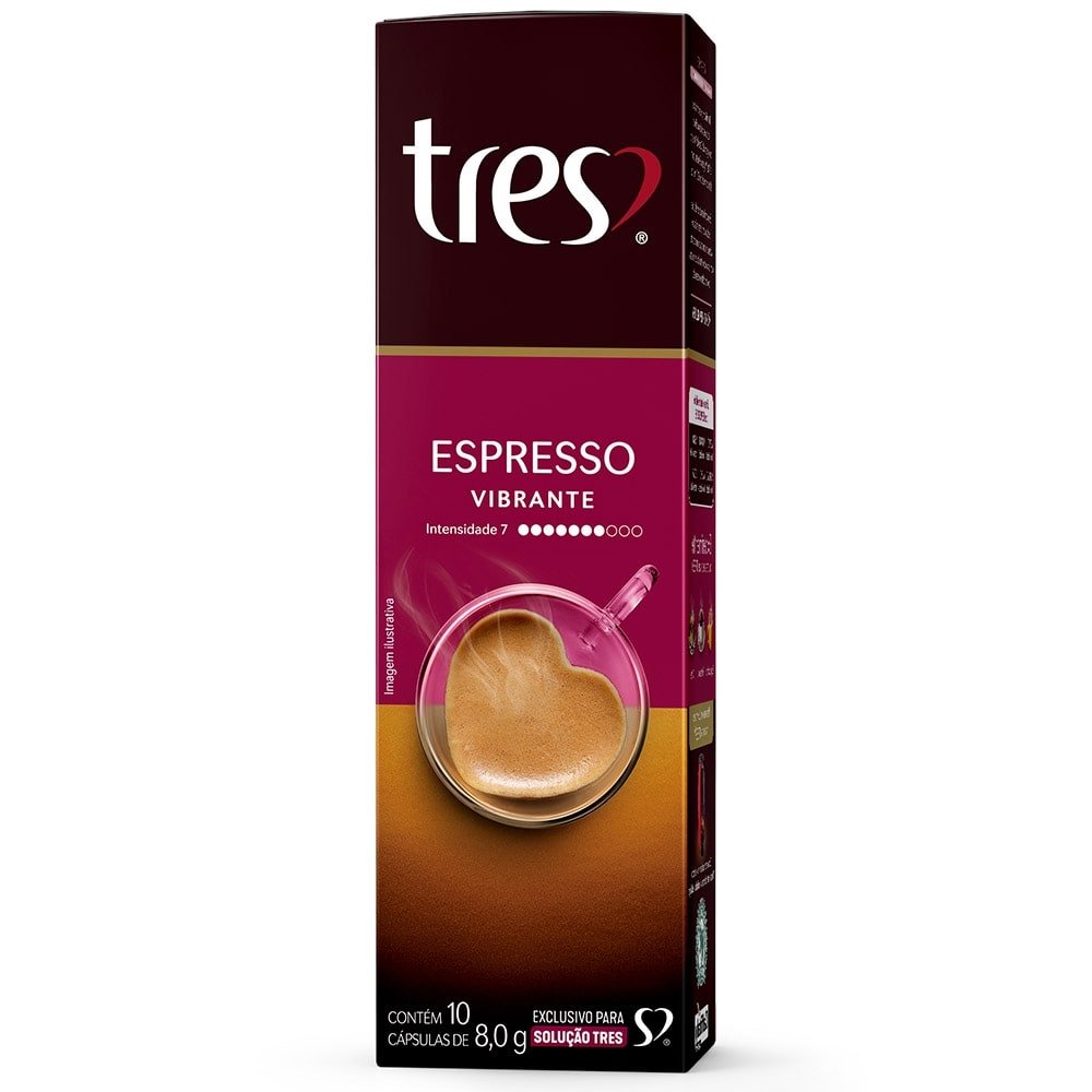 Cápsula de Café Expresso Tres Vibrante - Embalagem com 10 Unidades