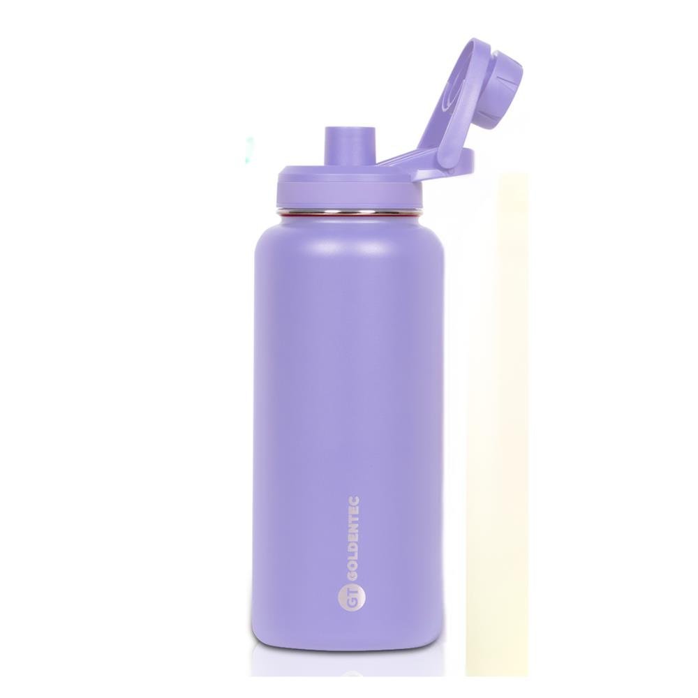 Garrafa Térmica Goldentec Inox 1000 ml Para Bebidas Quentes ou Frias Com Tampa Com Bico e Base Emborrachada Lilás