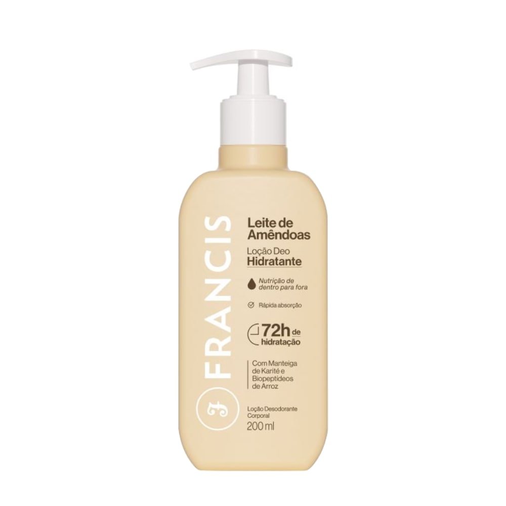 Hidratante Francis Leite Amêndoas Bege 200ml